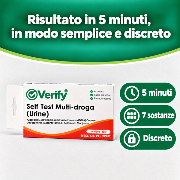VERIFY® – Multi Drug Test Panel (Test Droghe Urina) – carosello informativo, slide 7 di 7