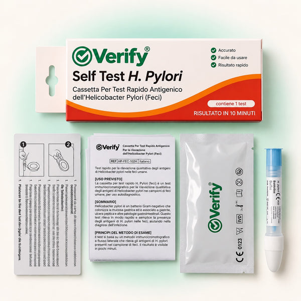 Verify® Self Test H.pylori – contenuto del kit e foglietto illustrativo